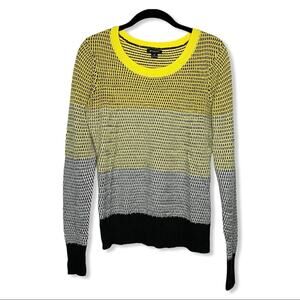 I HEART RONSON / yellow ombre chunky crew sweater